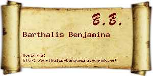 Barthalis Benjamina névjegykártya